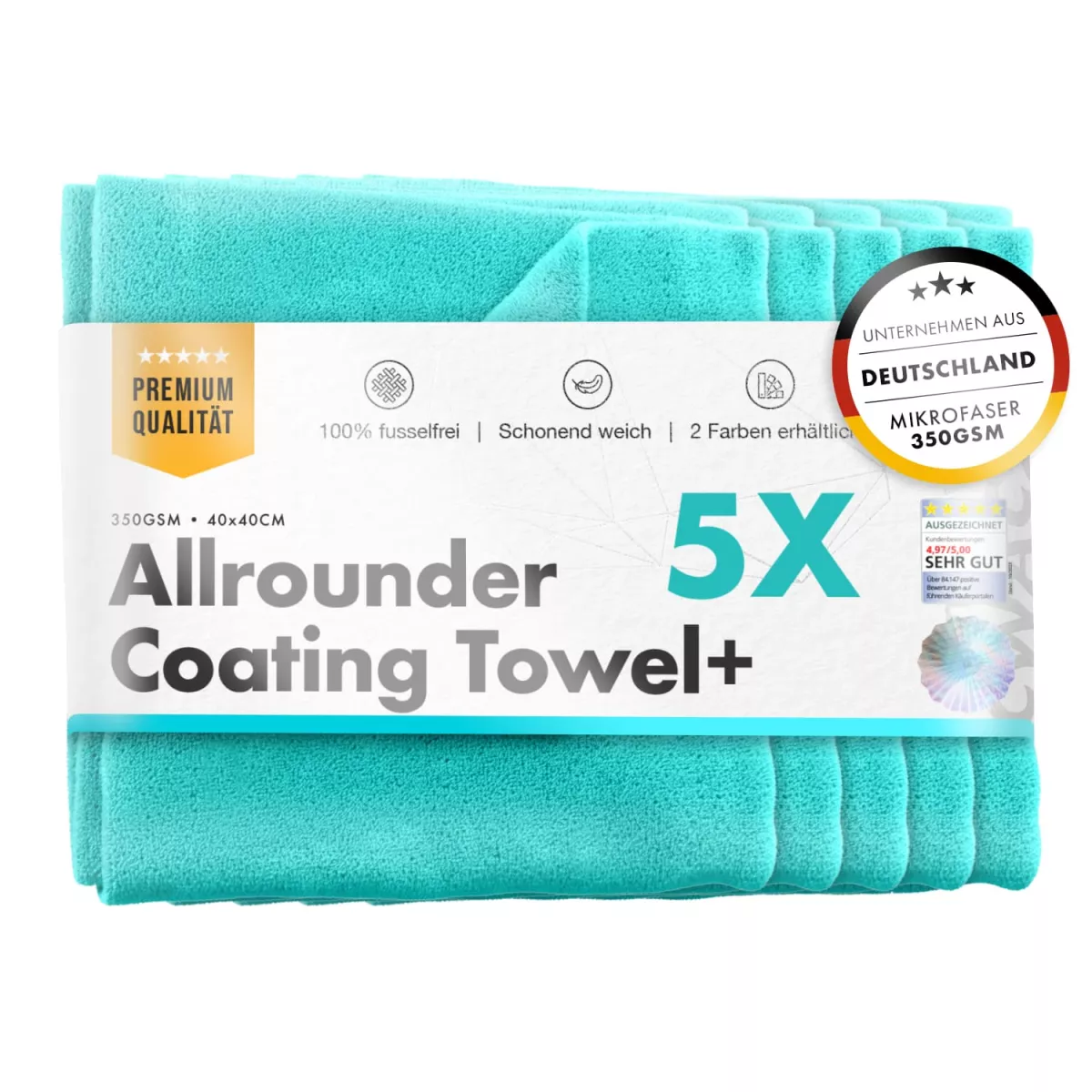 Allrounder Coating Towel Türkis 5 Stk.