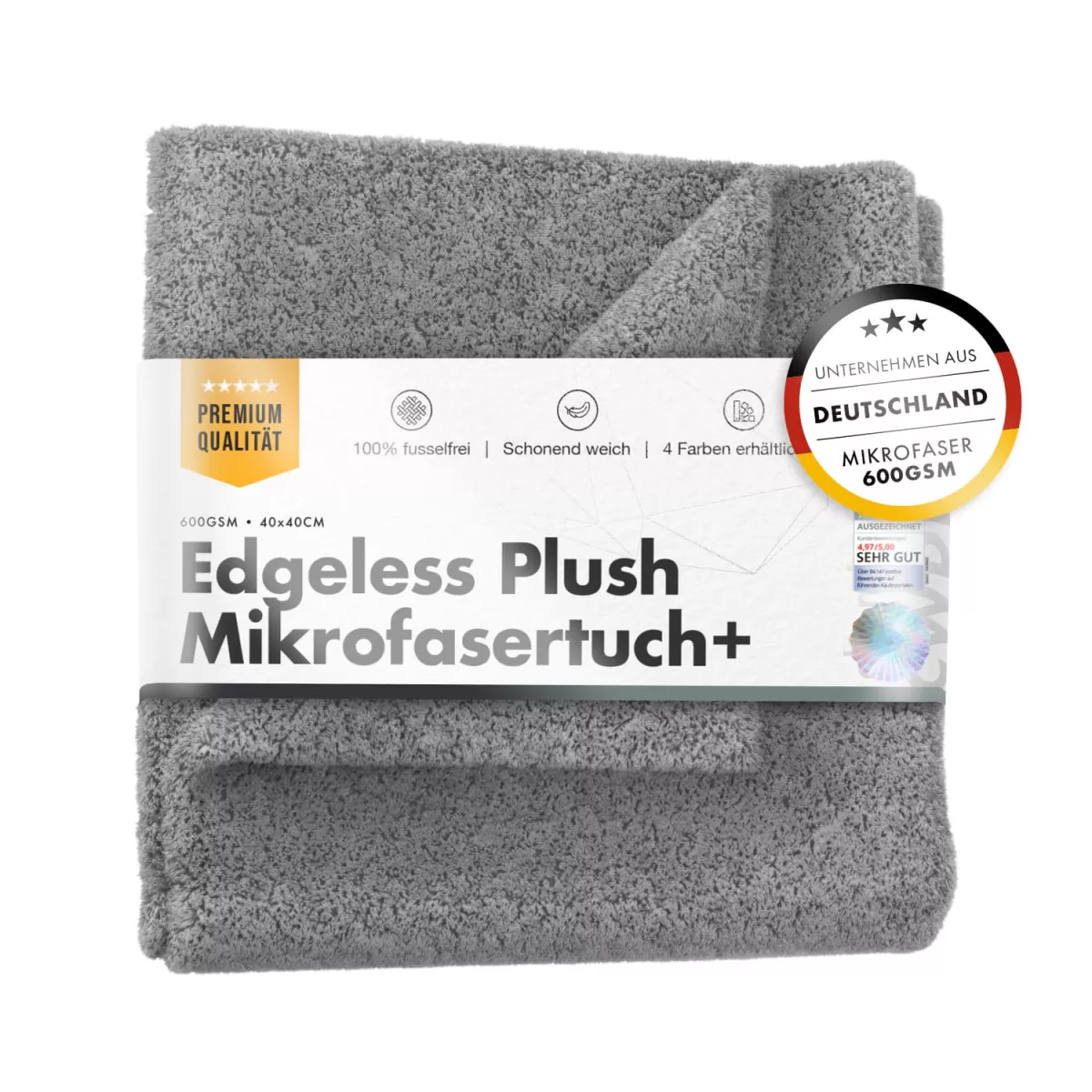 Edgeless Plush Towel Grau